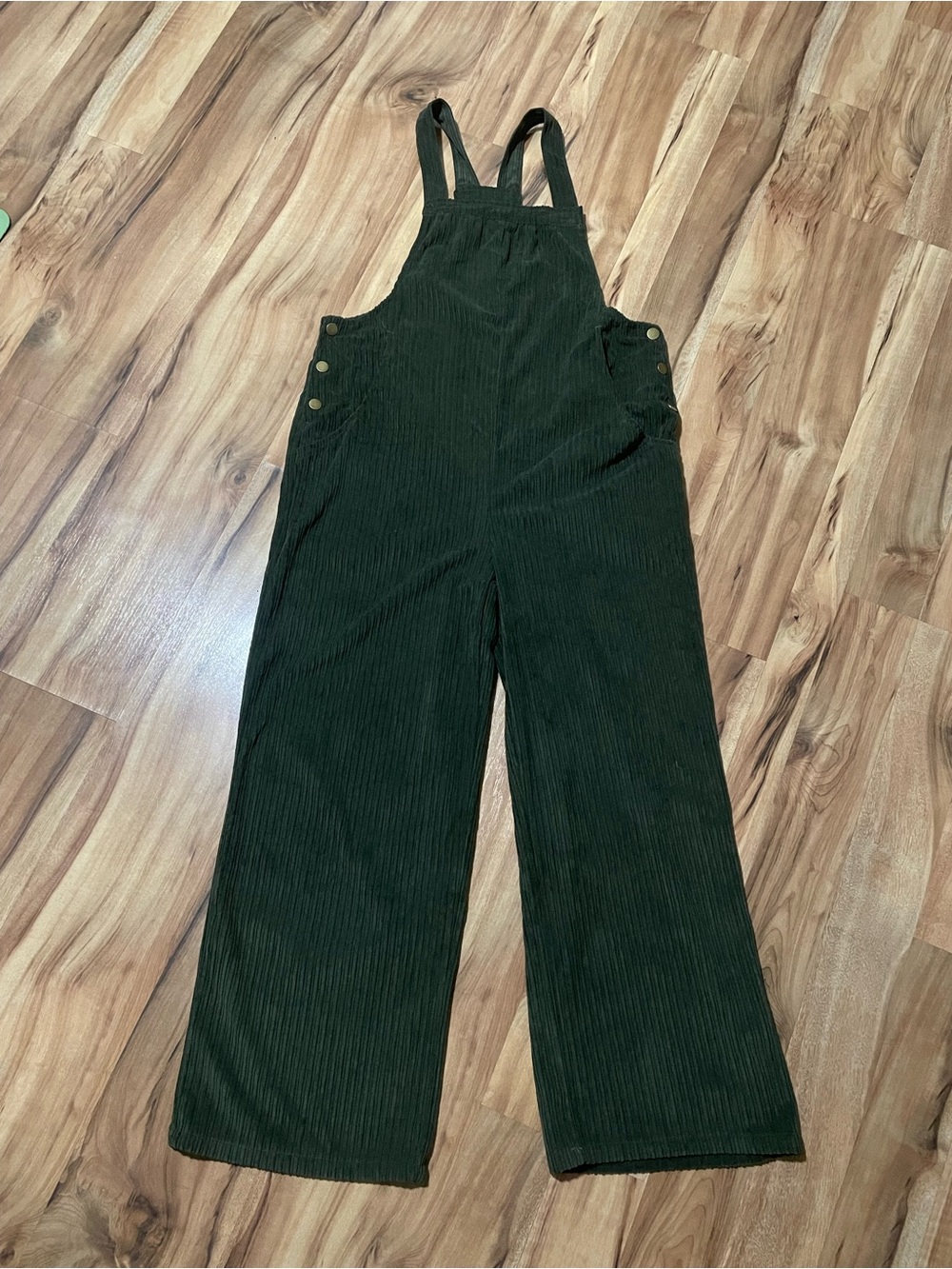 Madepants Green Corduroy Wide Leg Overalls Medium Forest Moss Goblincore